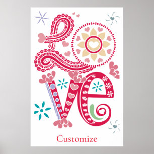 Hippie Groovy Kärlek Sign Thunder_Cove Poster