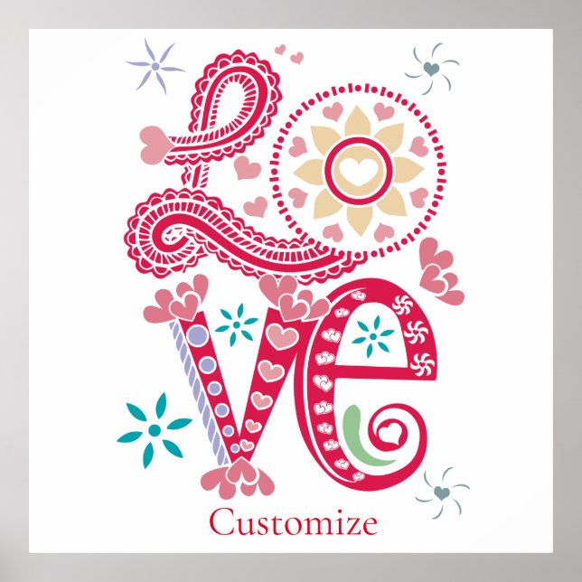 Hippie Groovy Kärlek Sign Thunder_Cove Poster (Framsidan)