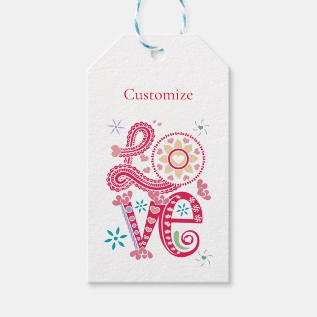 Hippie Groovy Kärlek Sign Thunder_Cove Presentetikett (Framsidan)