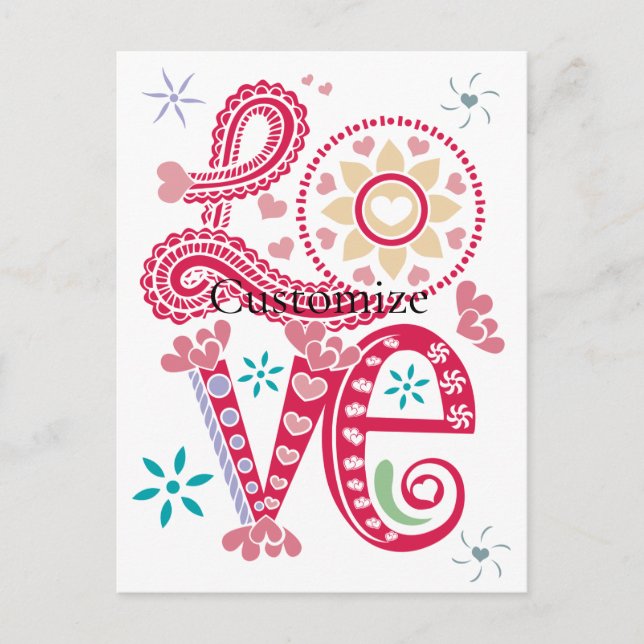 Hippie Groovy Kärlek Sign Thunder_Cove Vykort (Framsida)