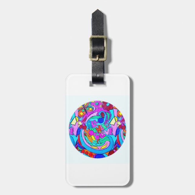 Hippie groovy kärlek Thunder_Cove Bagagebricka (Vertikal Framsida)