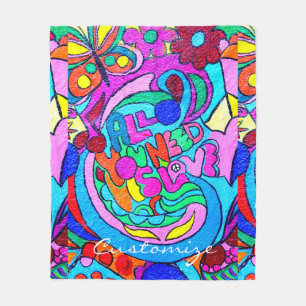 Hippie groovy kärlek Thunder_Cove  Fleecefilt