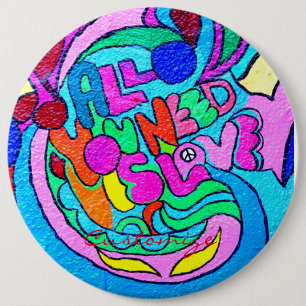 Hippie groovy kärlek Thunder_Cove Knapp