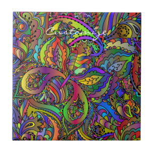 Hippie Groovy Psychedelic Design Thunder_Cove Kakelplatta