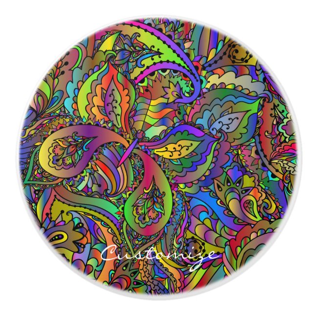 Hippie Groovy Psychedelic Design Thunder_Cove Knopp (Framsidan)