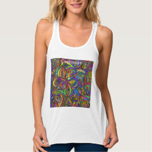 Hippie Groovy Psychedelic Design Thunder_Cove Linne Med Racerback