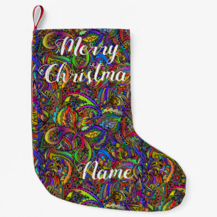 Hippie Groovy Psychedelic Design Thunder_Cove Liten Julstrumpa
