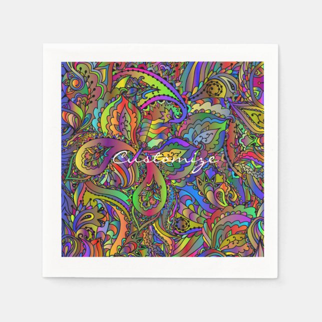 Hippie Groovy Psychedelic Design Thunder_Cove Pappersservett (Framsidan)