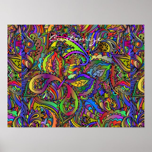 Hippie Groovy Psychedelic Design Thunder_Cove Poster (Framsidan)
