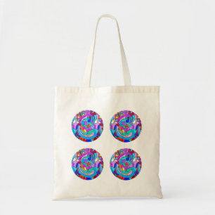 Hippie groovy retro kärlek circles tygkasse
