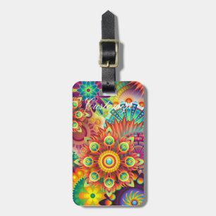 Hippie Groovy Techno Psychedelic Thunder_Cove Bagagebricka