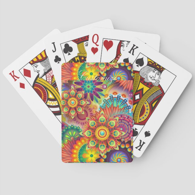 Hippie Groovy Techno Psychedelic Thunder_Cove Casinokort (Baksidan)