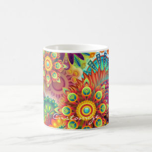 Hippie Groovy Techno Psychedelic Thunder_Cove Kaffemugg