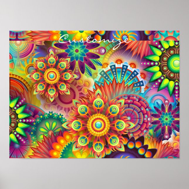 Hippie Groovy Techno Psychedelic Thunder_Cove Poster (Framsidan)