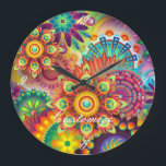 Hippie Groovy Techno Psychedelic Thunder_Cove Stor Klocka<br><div class="desc">Hippie Groovy Techno Psychedelic Thunder_Cove om du vill anpassa,  anpassa genom att ändra till ditt namn</div>