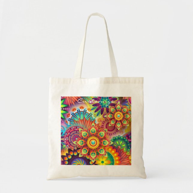 Hippie Groovy Techno Psychedelic Thunder_Cove Tygkasse (Framsidan)
