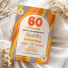 Hippie Groovy-Vuxen vid 70 års ålder Inbjudningar