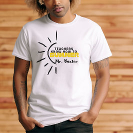 Hippie Gult Sol Teckning, sommartid för lärare T Shirt