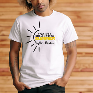 Hippie Gult Sol Teckning, sommartid för lärare T Shirt