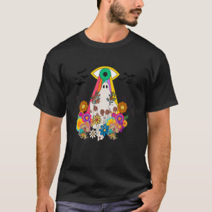 HIPPIE HALLOWEEN CUTE GHOST BLOMMIGT SPOOKY GROOVY T SHIRT