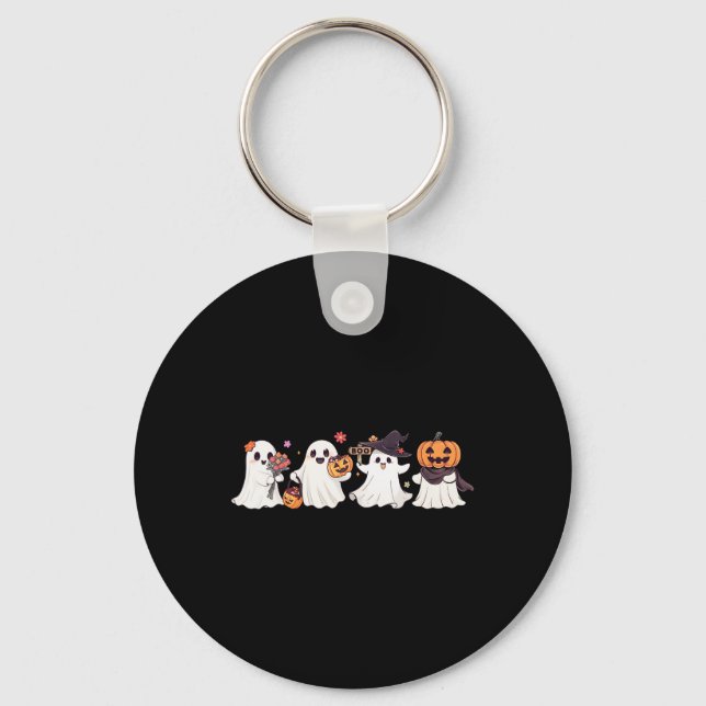Hippie Halloween Cute Ghost Boo Spooky Season Pump Nyckelring (Framsida)