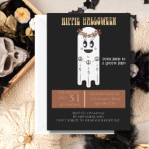 Hippie Halloween Ghost-inbjudan