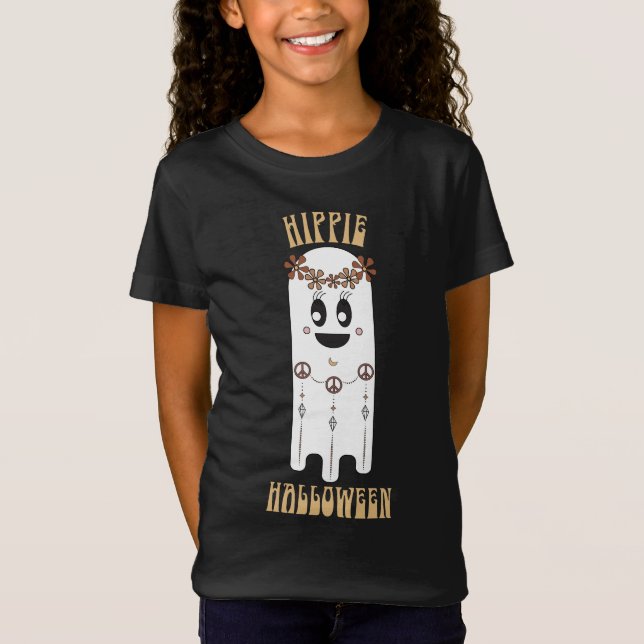 Hippie Halloween Ghost Kids' T Shirt (Framsida)