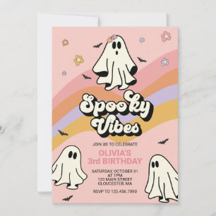 Hippie Halloween-taloky VIBES-inbjudan på födelsed Inbjudningar