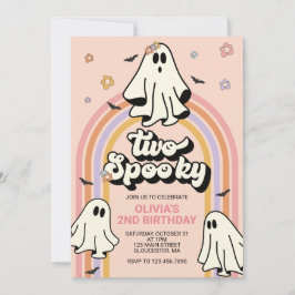 Hippie Halloween Två Kuslig Födelsedag Inbjudningar