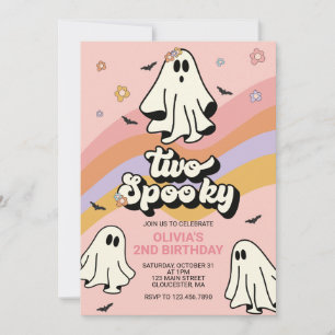 Hippie Halloween Två Skräckinjagande Födelsedagsin Inbjudningar