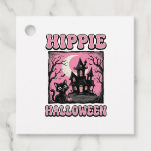 Hippie Halloween Vintage Spökhus Katt Tröja_1 Gåvor Etiketter