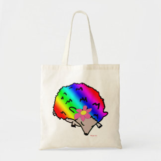 Hippie Hedgehog Rainbow Canvas Shopper Bag Tygkasse