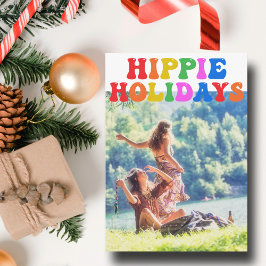 Hippie Helgdagars Cute Retro 70-talsfamiljens foto