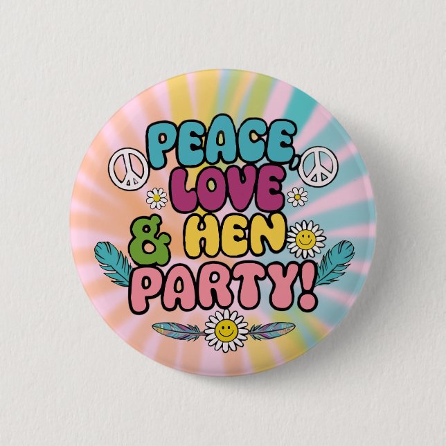 Hippie Henfest-dekoration i 1970-talsstil Knapp (Framsida)