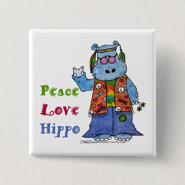 Hippie Hippo-Peace, Kärlek, Hippo Knapp (Framsida)
