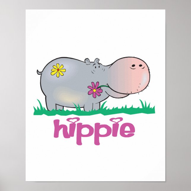 hippie hippo poster (Framsidan)