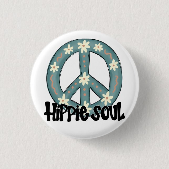 Hippie Hippy Soul Fredstecken Knapp (Framsida)