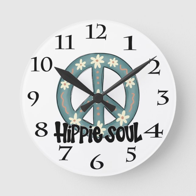 Hippie Hippy Soul Rund Klocka (Framsida)