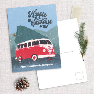 Hippie Holidays Retro Buss Semester Postkort Helg Vykort