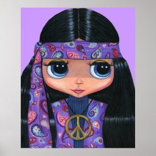 Hippie i Paisley Poster