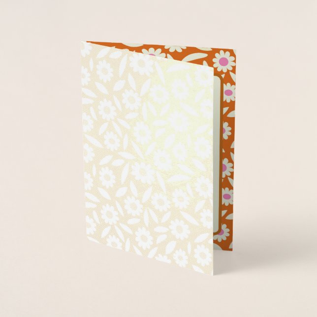 Hippie-inbjudan till blommigten för babydusch för  folierat kort (Framsida)