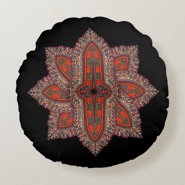 Hippie Indian Stil Rund Kudde (Framsidan)