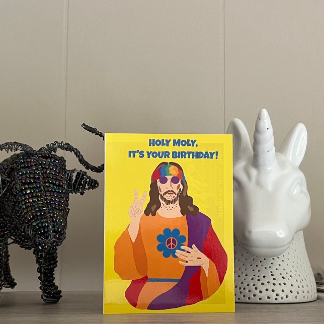 Hippie Jesus Anpassningsbar Message Birthday Kort (Skapare uppladdad)