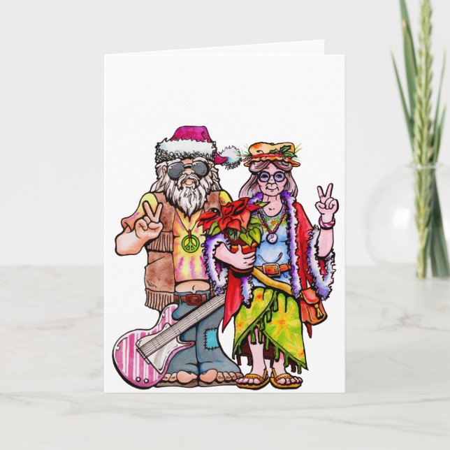 Hippie Jul Tomte Par Kort (Framsida)