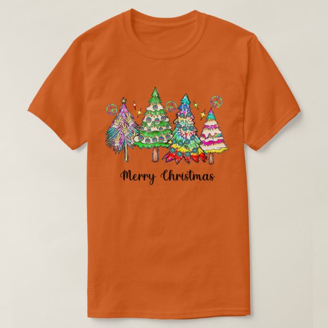 Hippie Julgranar, Boho jul, Retro Chri T Shirt (Design framsida)