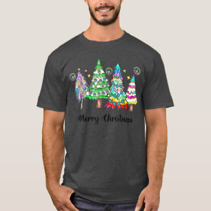 Hippie Julgranar, Boho jul, Retro Chri T Shirt