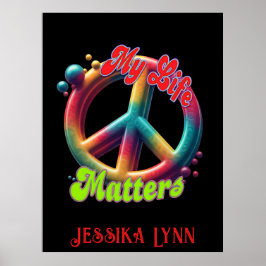 Hippie Kärlek Fred Liv Saker Anpassad Poster