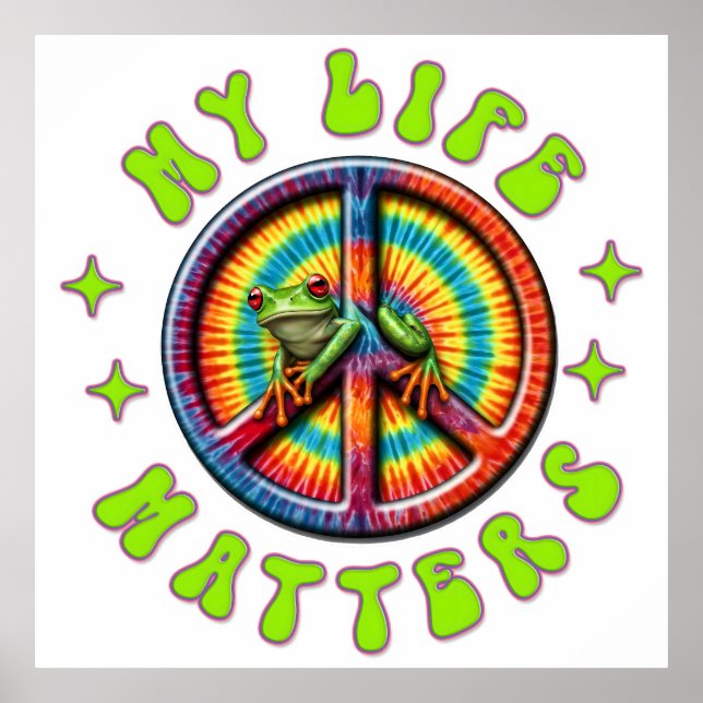 Hippie Kärlek Fred Liv Saker Anpassad  Poster (Framsidan)
