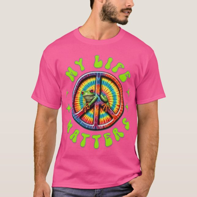 Hippie Kärlek Fred Liv Saker Anpassad  T Shirt (Framsida)