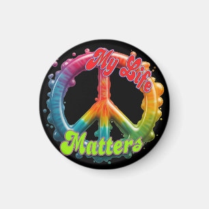 Hippie Kärlek Fred Livsfrågor Anpassad Magnet